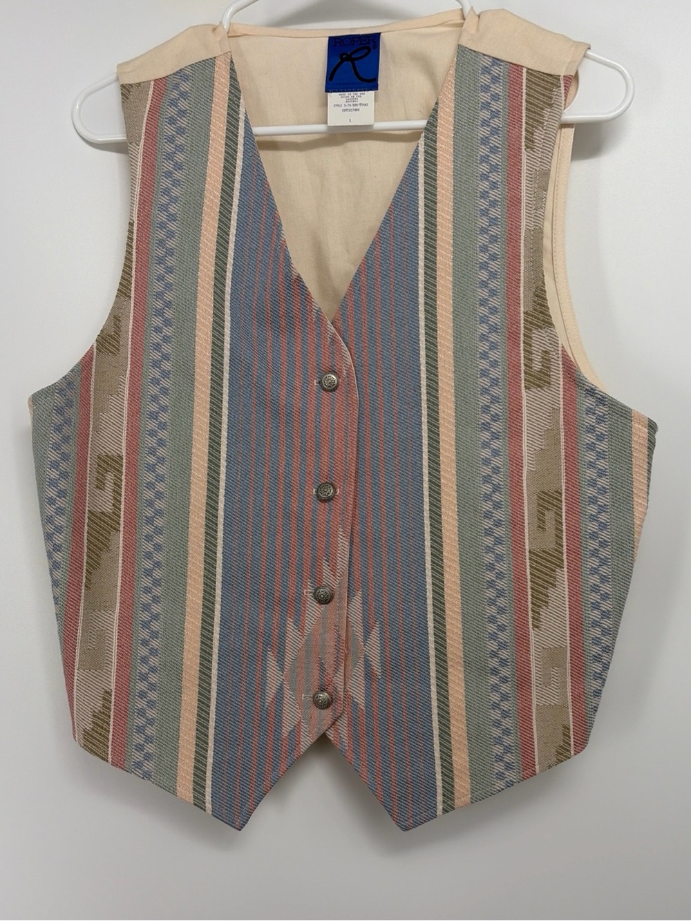 Vintage Roper Southwestern Vest Cowgirl Show Size Large